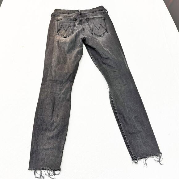 Mother The Looker Ankle Fray Burning Out Lanterns Charcoal Denim Jeans Size 25 - Picture 3 of 10